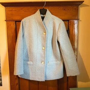 Ann Taylor Factory Soft Blue Bouclé Jacket